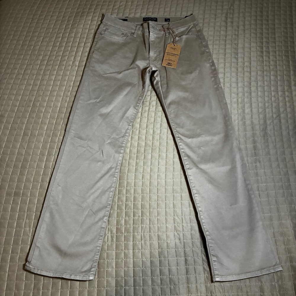 Lucky Brand 363 Straight Leg Khaki Pants Mens 30x30 Tan Stretch Chino New NWT